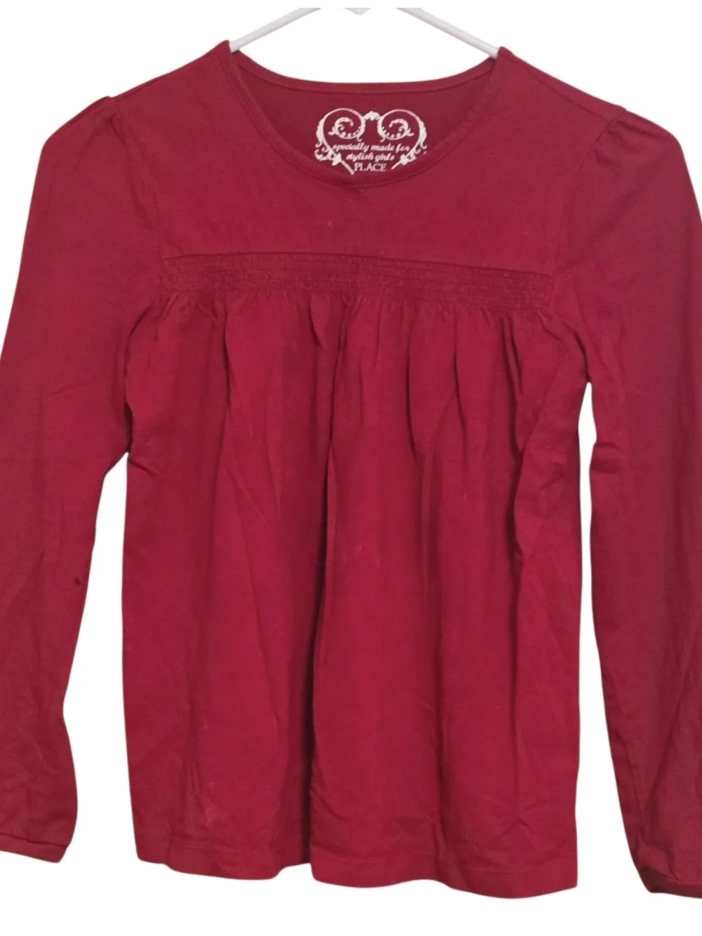 MAROON THE CHILDREN PLACE FASHION GIRL TOP WITH LONG SLEEVES
